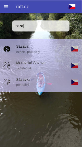 Mobilní aplikace Raft.cz Mobilní aplikace Raft.cz