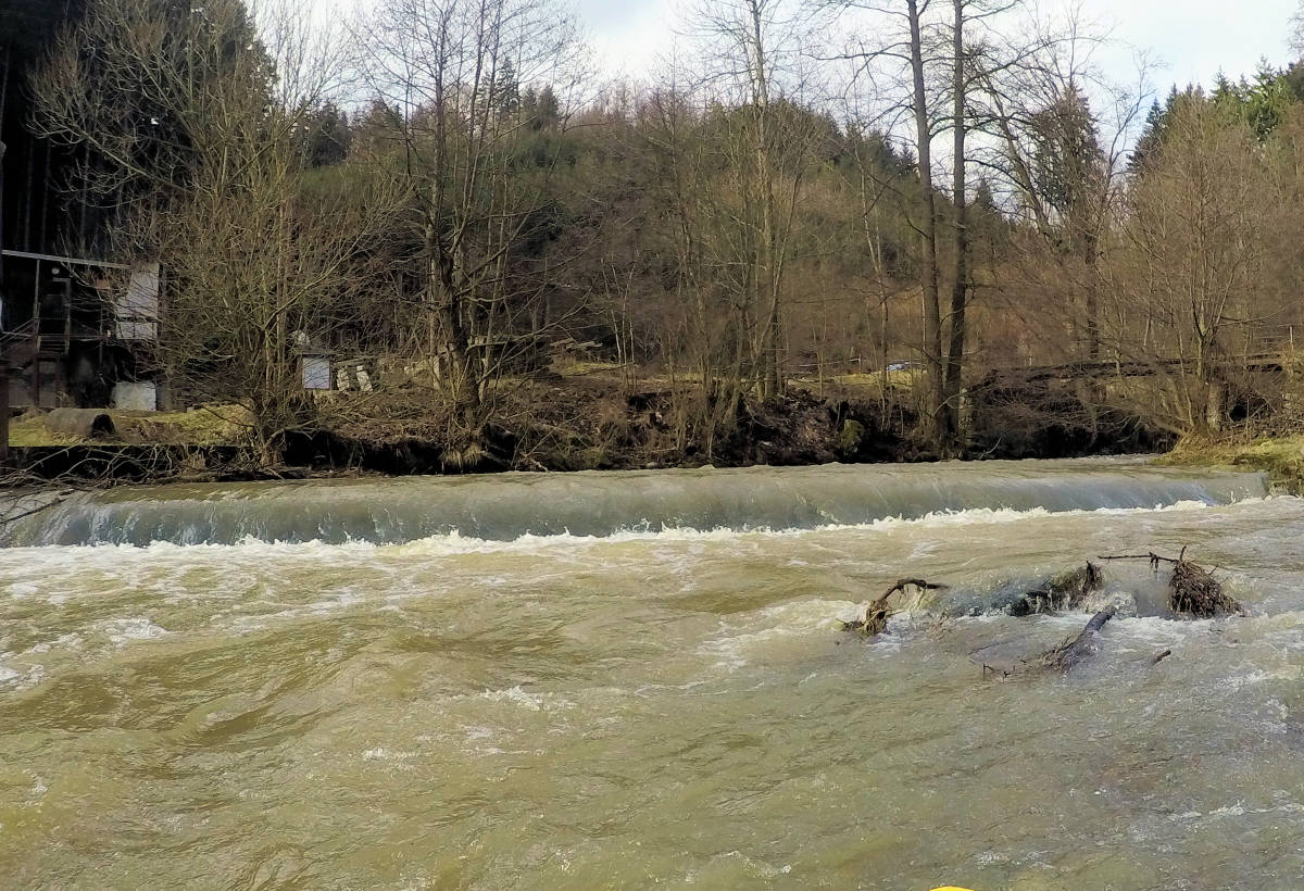 rkm. 10 jez na Březné, 24.02.2020, 102 cm (6m3/s)