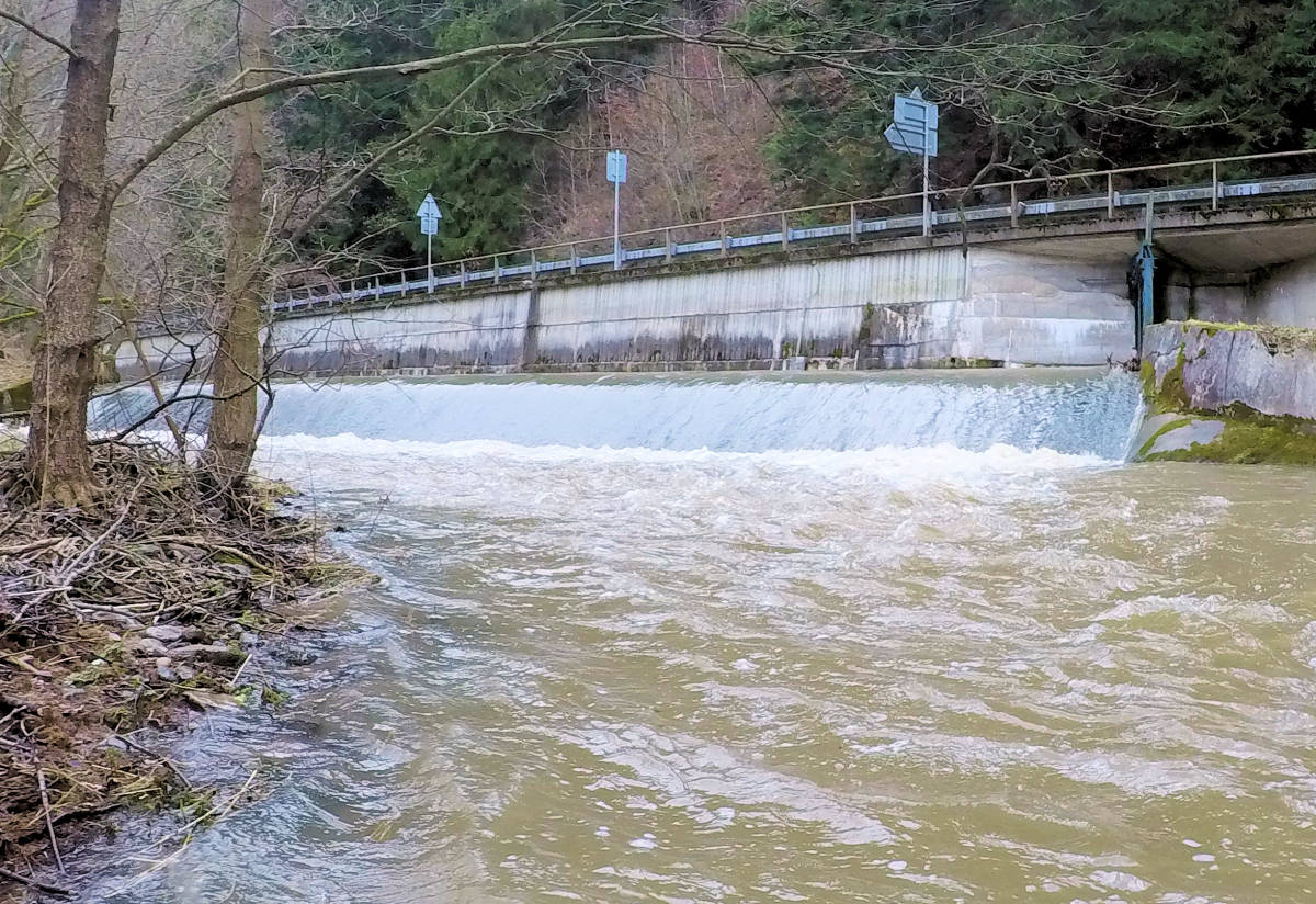 rkm. 9,1 jez na Březné, 24.02.2020, 102 cm (6m3/s)