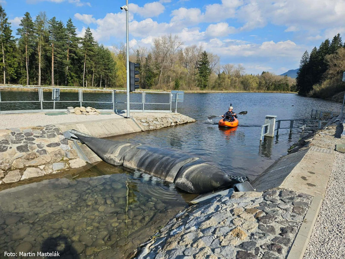 rkm. 347 Priepust na MVE s tlačidlom na otvorenie hrádzky