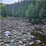 Situace pod jezem Dlouha Ves - 1,5 km suché koryto