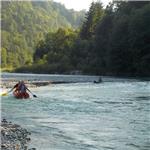 Peřejka na Tyrolské Ache 08/2025, 23 m3/s Hutte