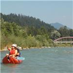 Druhý most před Kössen 08/2025, 23 m3/s Hutte